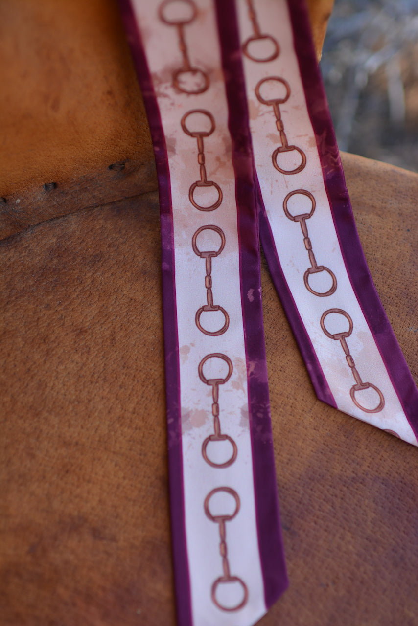 Show Day Dee Ring Snaffle Bit Silk Western Cowgirl Twilly Scarf